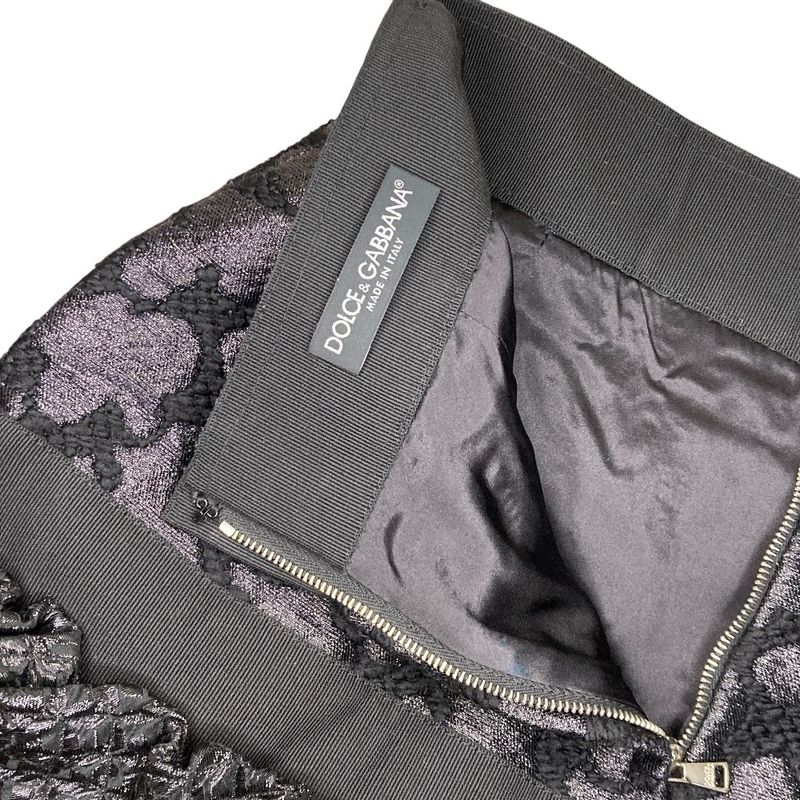 Dolce & Gabbana Jacquard Skirt 40 Black