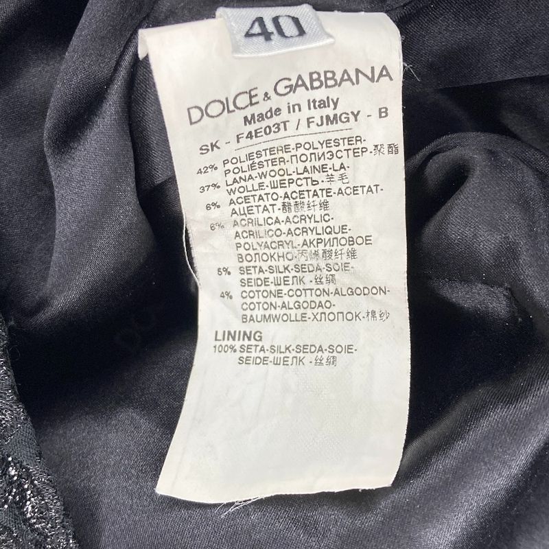 Dolce & Gabbana Jacquard Skirt 40 Black