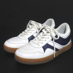 Celine Trainer Low Cut Sneakers Shoes 36 White Navy