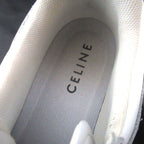 Celine Trainer Low Cut Sneakers Shoes 36 White Navy