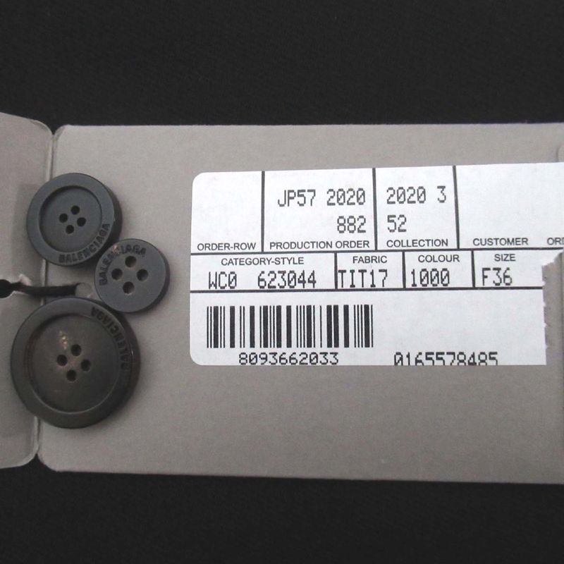 Balenciaga Power Shoulder Single Tailored Jacket 36 Black