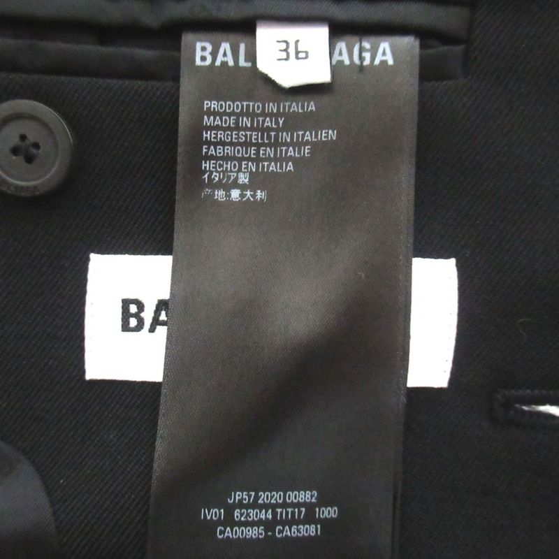 Balenciaga Power Shoulder Single Tailored Jacket 36 Black
