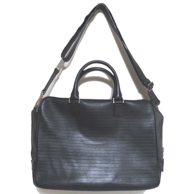 Dior Homme Leather Briefcase Business with PC Pocket Black