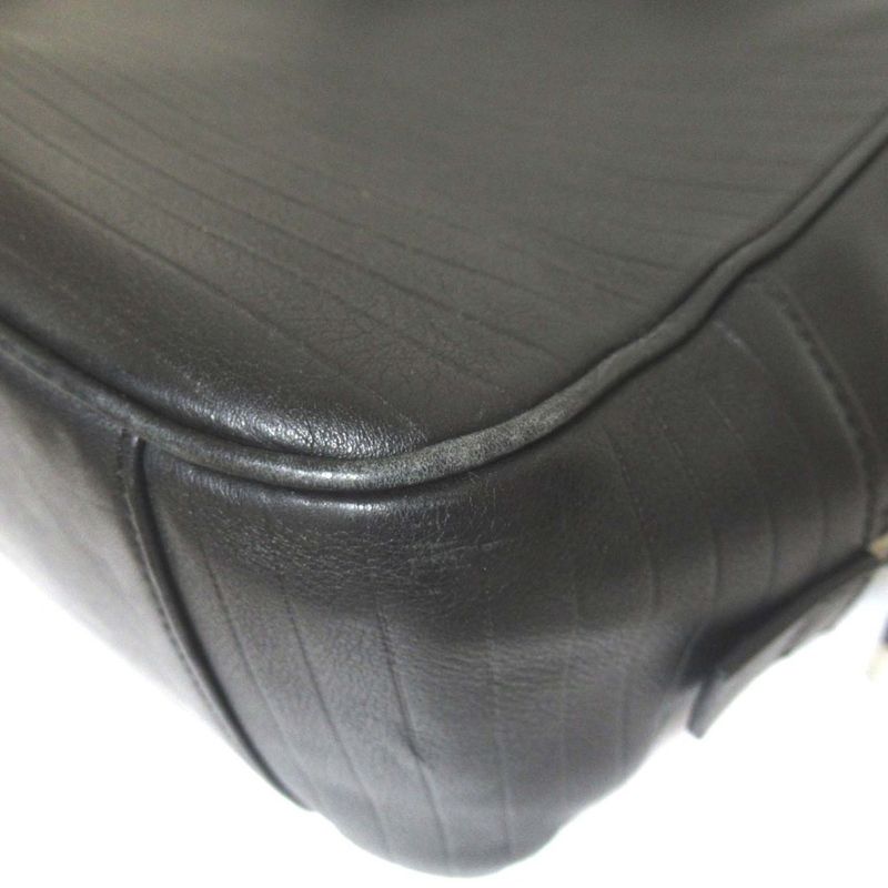 Dior Homme Leather Briefcase Business with PC Pocket Black