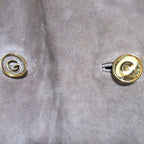 Gucci Vintage Logo Button Double Breasted Suede Leather Jacket 48 Beige