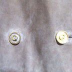 Gucci Vintage Logo Button Double Breasted Suede Leather Jacket 48 Beige