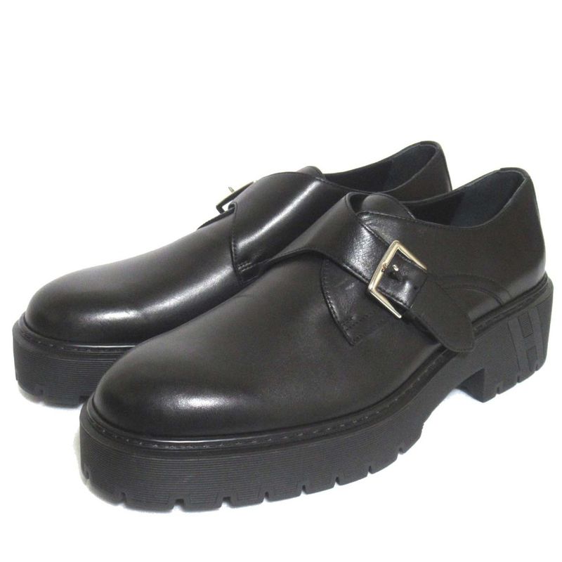 Hermes Happen Leather Single Monk Strap Derby Shoes 43