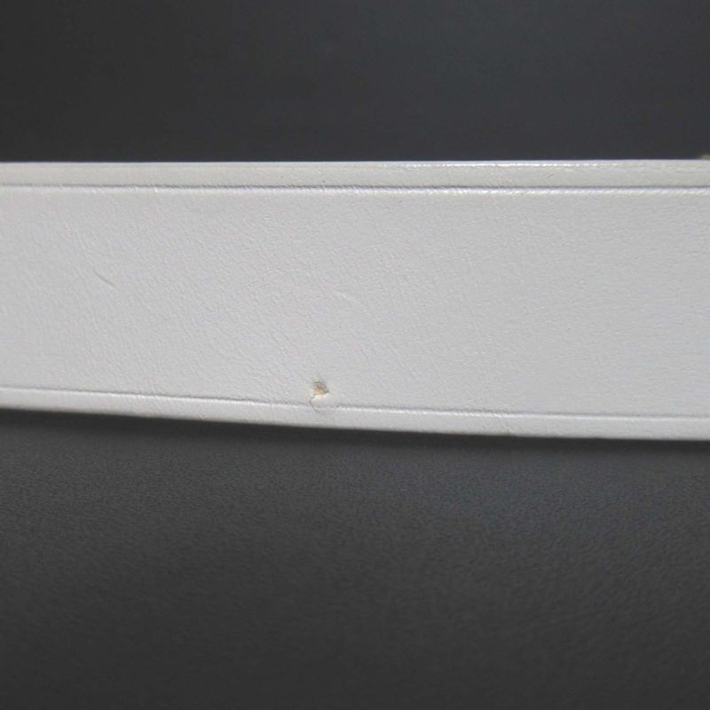 Balenciaga BB Thin Belt BB Buckle Leather 80 White Gold