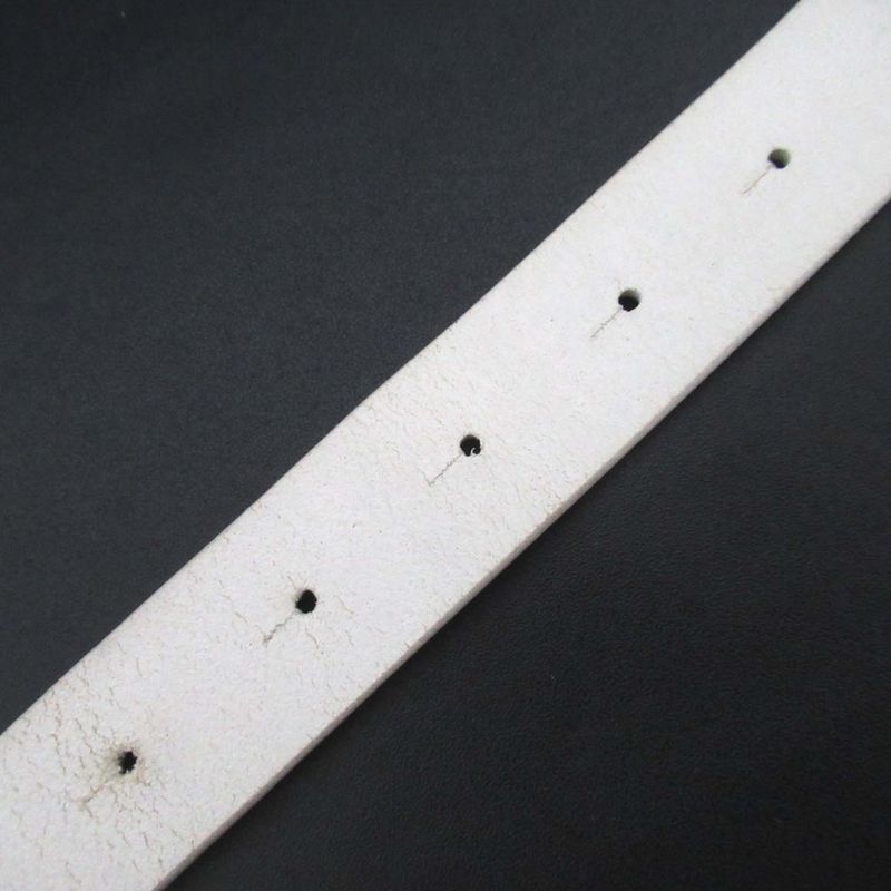 Balenciaga BB Thin Belt BB Buckle Leather 80 White Gold