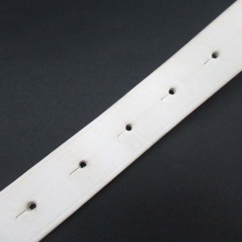 Balenciaga BB Thin Belt BB Buckle Leather 80 White Gold