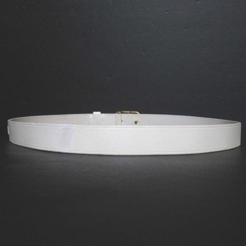 Balenciaga BB Thin Belt BB Buckle Leather 80 White Gold