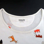 Hermes Kachina Print Short Sleeve T-Shirt 36 White