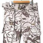 Gucci Digital Camo Pattern Belted Cargo Pants 40 Beige Brown