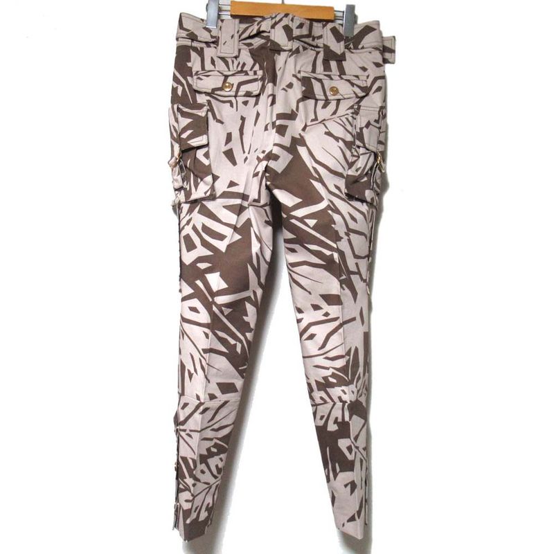Gucci Digital Camo Pattern Belted Cargo Pants 40 Beige Brown