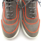 Hermes Volt Suede Piping Sneakers Shoes 36 Gray Orange