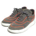 Hermes Volt Suede Piping Sneakers Shoes 36 Gray Orange