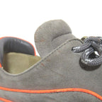 Hermes Volt Suede Piping Sneakers Shoes 36 Gray Orange
