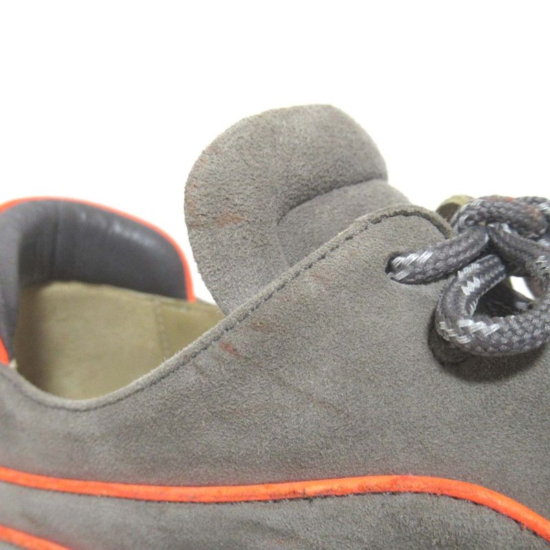 Hermes Volt Suede Piping Sneakers Shoes 36 Gray Orange