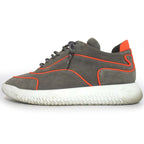 Hermes Volt Suede Piping Sneakers Shoes 36 Gray Orange
