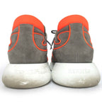 Hermes Volt Suede Piping Sneakers Shoes 36 Gray Orange