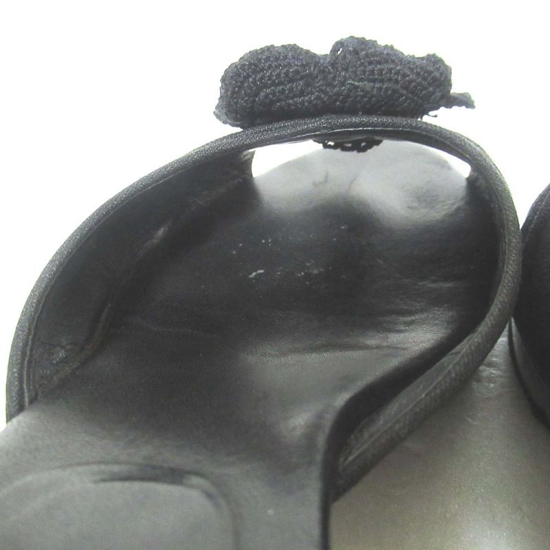 Chanel Camellia Motif Mule Sandals Black