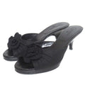 Chanel Camellia Motif Mule Sandals Black