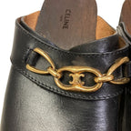Celine les Bois Triomphe Chain Leather Sabot Sandals