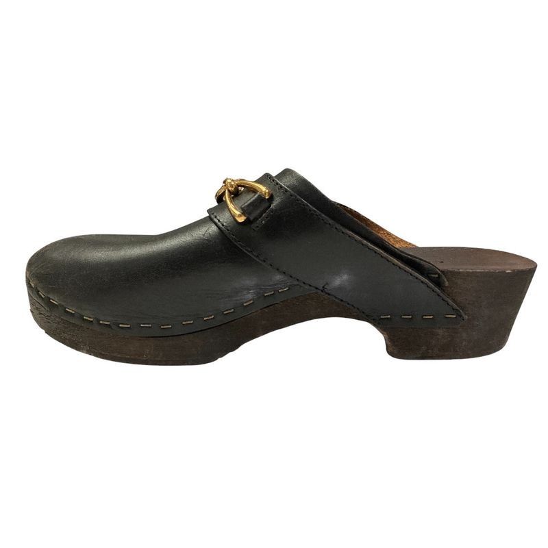 Celine les Bois Triomphe Chain Leather Sabot Sandals
