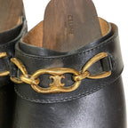 Celine les Bois Triomphe Chain Leather Sabot Sandals