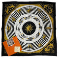 Hermes Scarf Silk Carre 90 Dies ET Hore Astrology Black