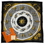Hermes Scarf Silk Carre 90 Dies ET Hore Astrology Black