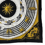 Hermes Scarf Silk Carre 90 Dies ET Hore Astrology Black