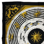 Hermes Scarf Silk Carre 90 Dies ET Hore Astrology Black