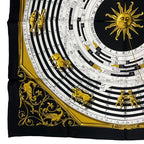 Hermes Scarf Silk Carre 90 Dies ET Hore Astrology Black