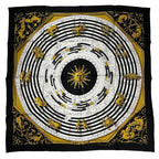 Hermes Scarf Silk Carre 90 Dies ET Hore Astrology Black