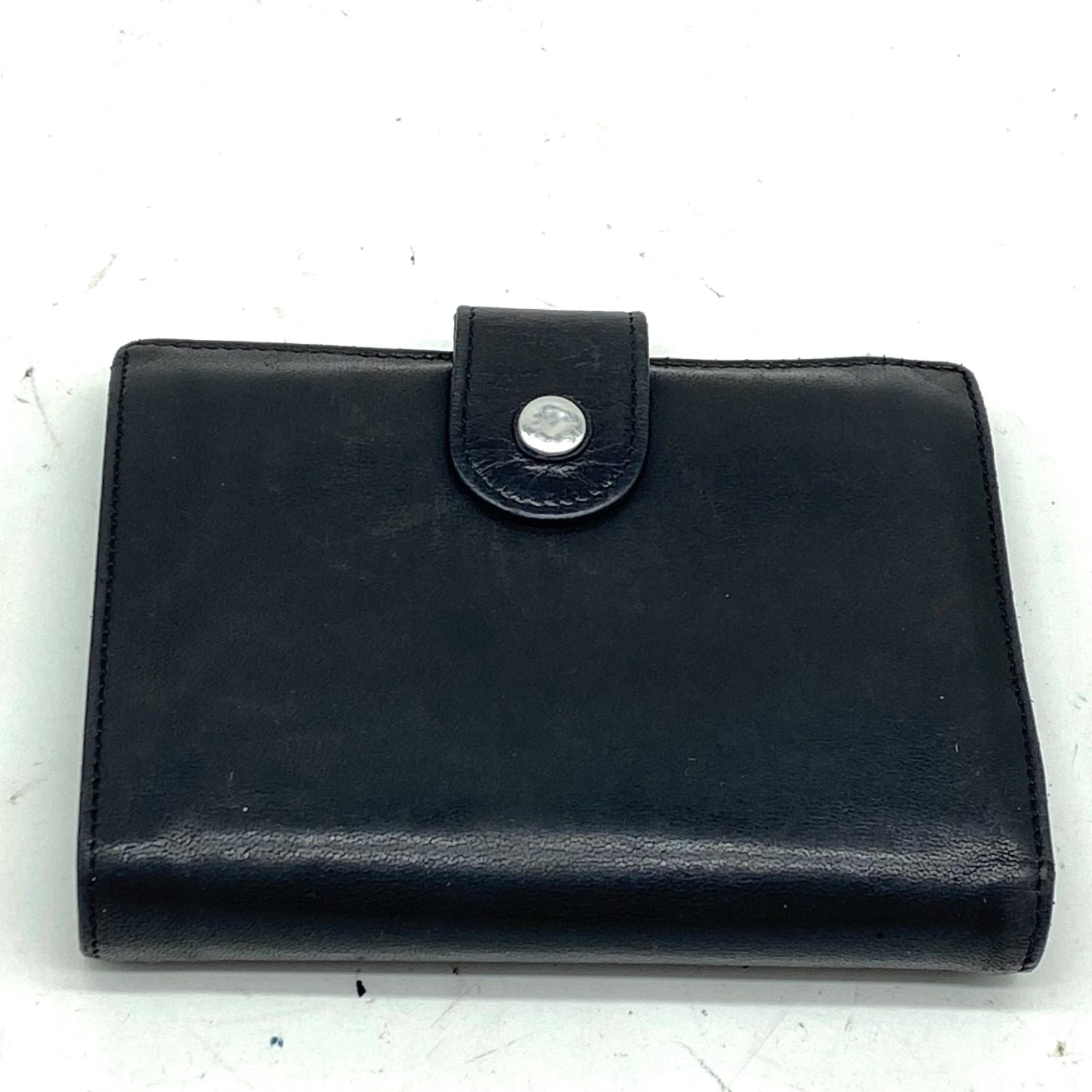 Chanel Wallet Bifold Clasp Lambskin Compact Leather Black CC Logo — view 2