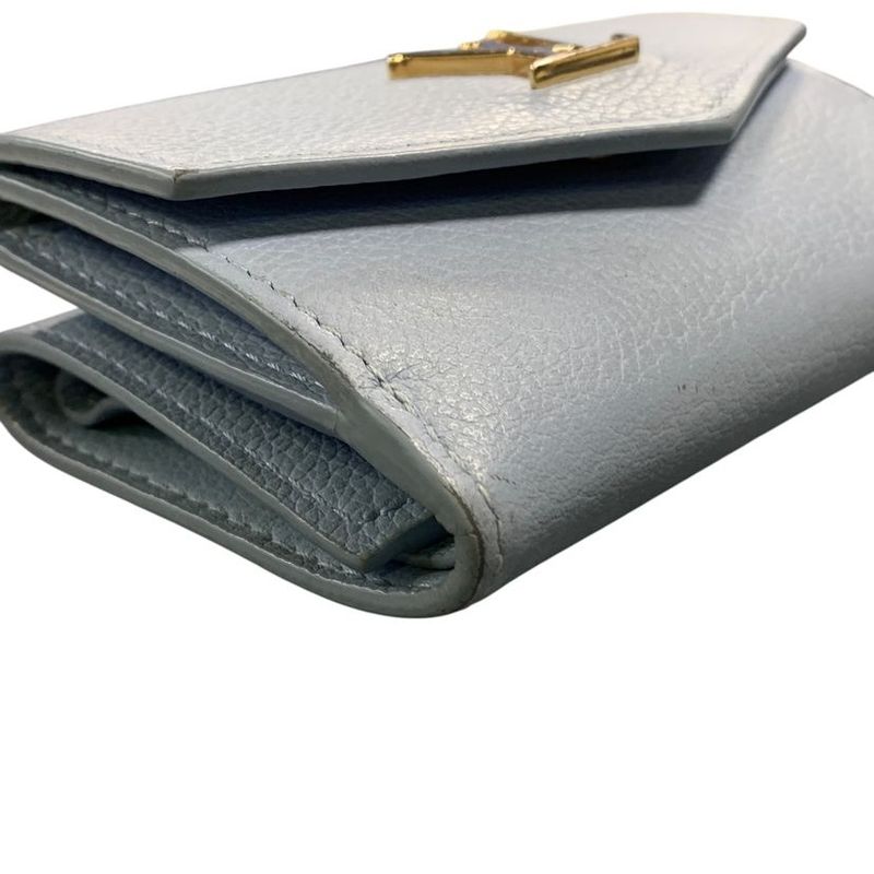 Louis Vuitton Portefeuille Lock Mini Trifold Wallet Blue Loose