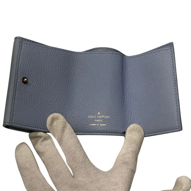 Louis Vuitton Portefeuille Lock Mini Trifold Wallet Blue Loose