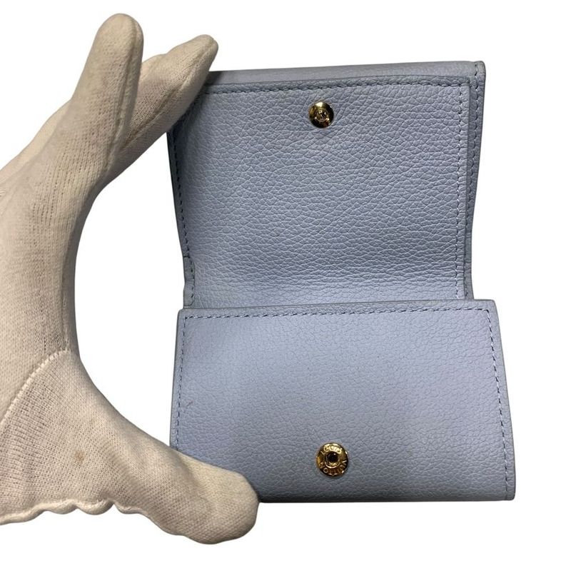 Louis Vuitton Portefeuille Lock Mini Trifold Wallet Blue Loose