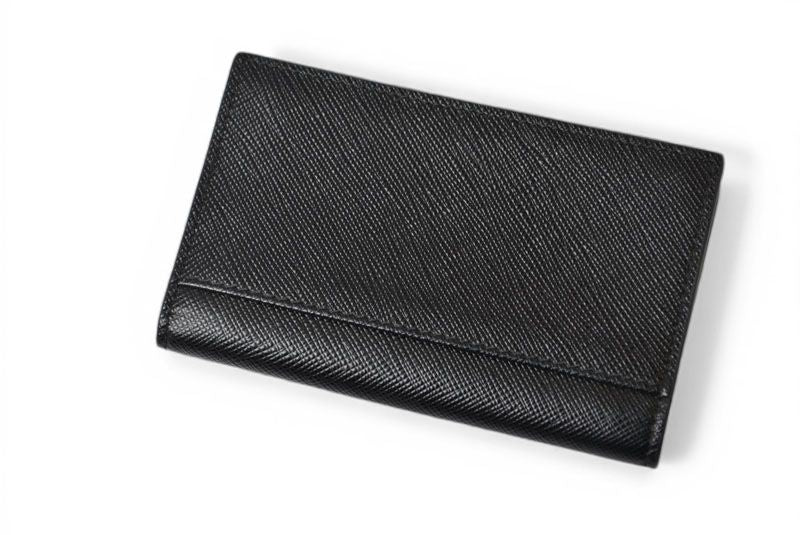 Prada Card Case Coin Business Holder Leather Nero Black