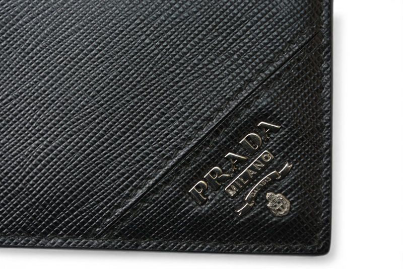 Prada Card Case Coin Business Holder Leather Nero Black