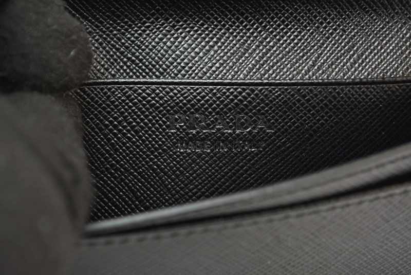 Prada Card Case Coin Business Holder Leather Nero Black
