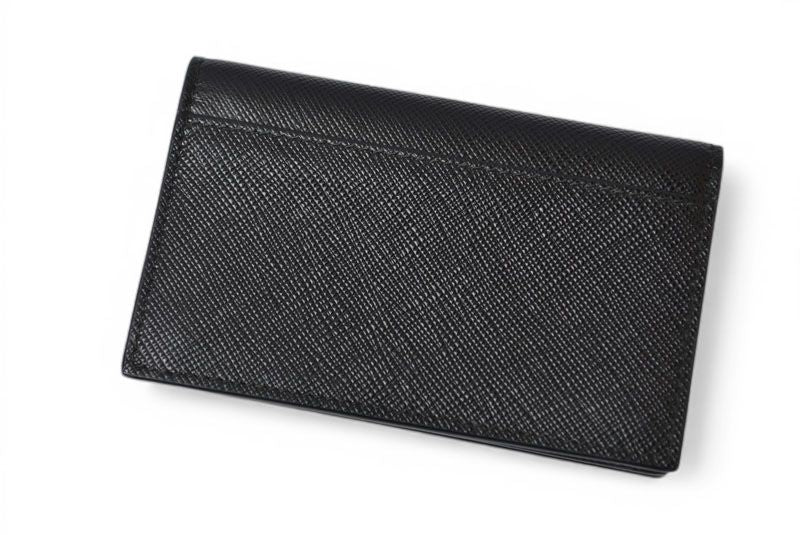 Prada Card Case Coin Business Holder Leather Nero Black