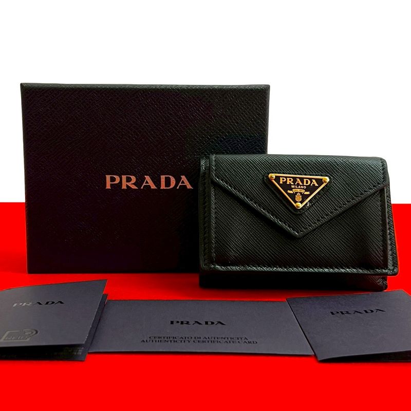 Prada Triangle Logo Saffiano Leather