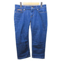 Dolce & Gabbana D&G Cropped Denim Pants Jeans Stretch Logo Patch 27 Indigo Indigo Blue