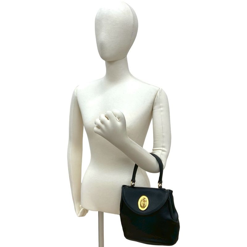 Dior Vintage CD Logo Leather Handbag Mini