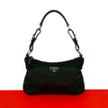 Prada Triangle Logo Nylon Leather Mini Shoulder Bag