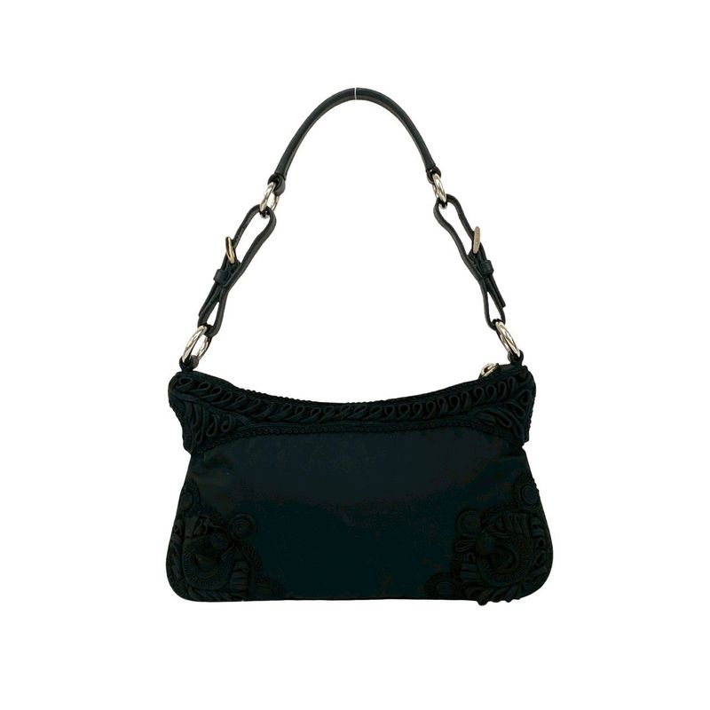 Prada Triangle Logo Nylon Leather Mini Shoulder Bag
