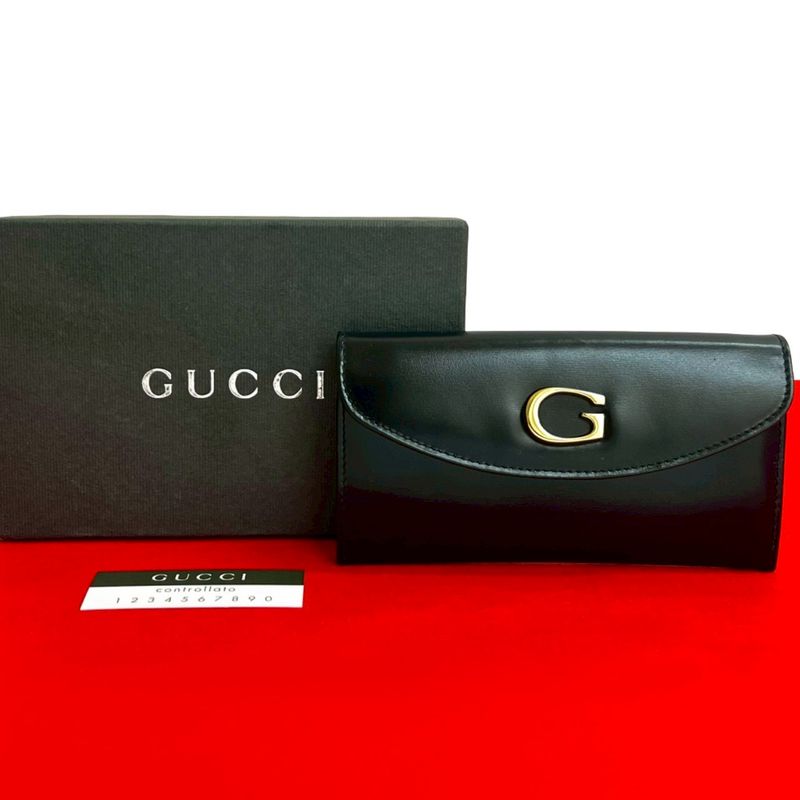 Gucci Logo Calf Leather Coin Pouch