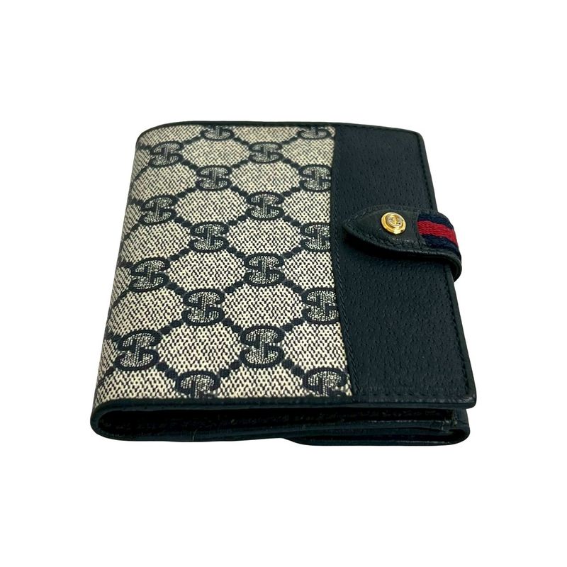 Gucci Vintage Sherry Leather Red Navy- X